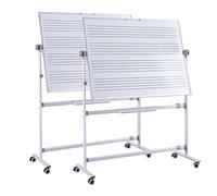 2 Pack Mobile Music Staff Whiteboard 90x120cm - Double Sided Magnetic Dry Erase Board on Wheels for School Musicians & Home