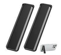2 Pack Mobile Phone Kickstand, Black Metal Vertical and Horizontal Aluminum Phone Stand Holder Adjustable Kickstand for Mobile Phones Tablets Compatible with iPhone,Samsung, iPad and More Smartphones