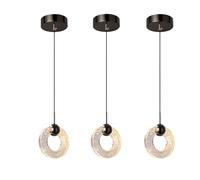 2-Pack Modern Hanging Pendant Lights Adjustable Bubble Glass Globe Chandelier Ideal for Kitchen Island Dining Room Bar - Sleek Black Design
