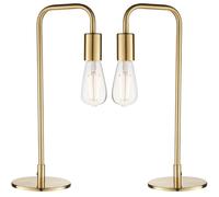 2 PACK Modern Hangman Table Lamp Brass Industrial Arm Bedside Desk Light Base