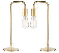 2 Pack Modern Hangman Table Lamp Brass Industrial Arm Bedside Desk Light Base