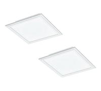 Loops 2 PACK Wall / Ceiling Light White Aluminium 300mm Square Panel 16W LED 4000K Loops White