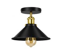 2 Pack Modern LED Semi Flush Mount Ceiling Light, Metal Cone Shade, 22cm Diameter, for Hall Living Room with Bulb