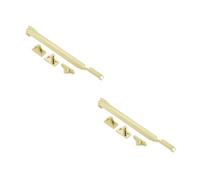 2 Pack Modern Non-Lockable Casement Stays 250mm in Polished Brass Finish for Enhanced Window Functionality - Window Peg Bar