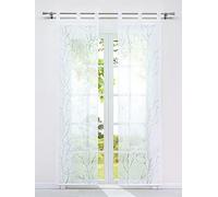 2-Pack Modern Sheer Curtains with Loops Transparent Window Drapes Branch Pattern Includes Weights White 57x245 cm Stylish Room Divider Panels
