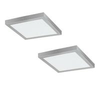 2-Pack Modern Silver Led Ceiling And Wall Light 400mm 25W 4000K