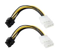 2 Pack Molex to Pcie 8 Pin Power Cable, Dual 4 Pin Molex to 8-Pin PCI Express Power Adapter Cable Graphics Card Powers Supply Adapter for Video Graphics Card, ASUS, NVIDIA, AMD, Gigabyte, Sapphire