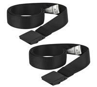 2 Pack Money Belts for Travel, Anti-Theft Hidden Waist Wallet with Zippered Security Pockets, Adjustable Nylon Belt for Men & Women Under Clothes (Black)