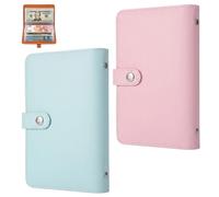 2-Pack Money Saving Wallet, Budget Binder and Savings Challenge Book, Money Wallets for Cash UK, Structured Cash Management System for Couples and Young Adults, Blue and Pink