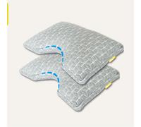 2 pack MoonHug Adjustable Memory Foam pillow with cut out Brightr Sleep Grey One Size