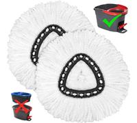 2 pack Mop Head replacement compatible with Vileda Easy Wrin Spin Mop, Microfiber Spin Refills, Easy Cleaning Mopping tool Head Replacement (White)
