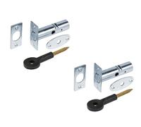 2 Pack Mortice Door Bolts with Star Key, Door Security Rack Bolt Providing Enhanced Protection for Doors and Windows at Home and in The Workplace (60mm, Chrome)