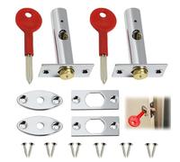 2 Pack Mortice Door Bolts with Star Keys,Stainless Steel Anti-Theft Door Security Rack Bolts,Enhanced Home and Workplace Protection,Ideal for Doors and Windows,Includes Matching Screws,Easy to Install
