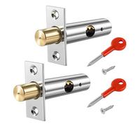 2 Pack Mortice Door Latch, Internal Door Bolts Doors Catch Internal Doors Lock with 2 Star Keys for Doors and Windows