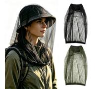 2 Pack Mosquito Head Net Mesh, Breathable Bug Face Cover Fits Most Hats | Mosquito Head Net Mesh, Breathable Bug Face Cover Fits Most Hats, Protective Net for Camping, Hiking, Fishing, Gardening