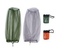 2 Pack Mosquito Head Net Midge Net Head Cover for Outdoor Hiking Fishing Camping Green and Grey