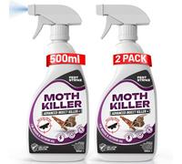2 Pack Moth Killer Spray - 500Ml- Long-Lasting, Odourless, Fast Acting For Indoor And Outdoor Use, Protect Your Clothes