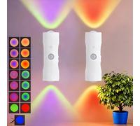 2 Pack Motion Sensor Wall Light,Wall Mounted Night Light,Magnetic LED Wall Lamp,USB Rechargeable Color Changing LED Night Lights for Steps,Hallways,Bedrooms,Living Room