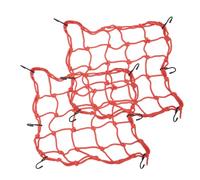 2 Pack Motorcycle Helmet Cargo Net,Bungee Cargo Net Motorbike15" x15" with 6 Adjustable Hooks Heavy Duty Bungee Net for Helmet Motorbike Bikes Elasticated Cord Net Storage Tie Down(Red)