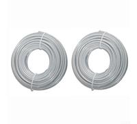2 pack mower cutting rope steel trimmer line, 15 meters each, compatible with multiple grass trimmers sized from 2 4mm to 3 5mm, designed for effective yard trimming (2.4 mm)