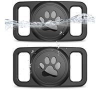 2 Pack Mucuty for Airtag Dog Collar,Waterproof Dog Collar Holder Compatible with Apple Airtags,for Dogs and Cat Collars Pets Air tag Holder (Black)
