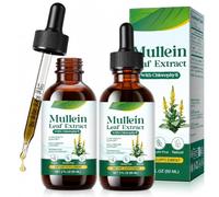 2 Pack Mullein Leaf Extract for Lungs, Mullein Drops for Lungs with Chrolophyll, Support Lung Cleanse, Respiratory Function for Healthy Breathing, Improvement in Pulmonary Function, 120ML