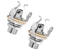 2 Pack Multi-Contact 1/4" Mono Guitar Output Jack for Optimal Signal, Tone & Lowest Possible Noise, Silver