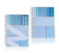 2 Pack Multi-Functional Sticky Note Set with Bible Tabs 440 Transparent Notes 120 Page Notebook for Bible Study Office Supplies (Blue)
