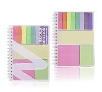 2 Pack Multi-Functional Sticky Note Set with Bible Tabs 440 Transparent Post it Notes 120 Page Notebook for Bible Study Office Supplies (Color)