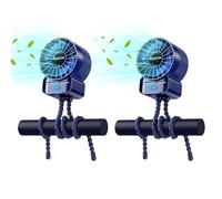 2 Pack multifunctional portable stroller fan 4 speed 6600rpm high speed usb rechargeable personal mini handheld fan extended tripod for desktop winding kids bed treadmill bike golf cart outdoor travel