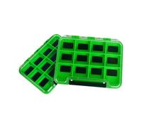 2 Pack Multifunctional Small Magnetic Tackle Box, Waterproof Fly Fishing Box with Clear Cover, 12 Compartments Magnet Fly Box Storage Box for Fishing Accessories (Green)