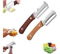 2 Pack Multifunctional Vegetable Peeler,2026 New 3-in-1 Peeler & Bottle Opener & Julienne Peeler, Stainless Steel Kitchen Peeler Ergonomic Kitchen Tool for Potato, Fruit, Vegetable (C)