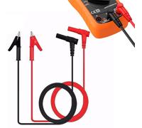 2 Pack Multimeter Test Leads, 4mm Banana Plug to Alligator Clip Test Cable, Lab Heavy Duty PVC Handled Test Wire Electrical Alligator Test Leads Set for Experiment Electrical Testing (Red Black)