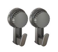 2 Pack Multipurpose Suction Hooks with Powerful Grip Works on Smooth Wall for Hanging Robes Hats Bags Without Residues Left Suction Cup Hooks