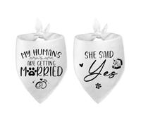 2 Pack My Humans are Getting Married She Said Yes Dog Bandana | Bridal Shower Gift, Bride to Be Gifts,Engagement Dog Bandana,Wedding Dog Bandana,Wedding Engagement Announcement Photo Prop