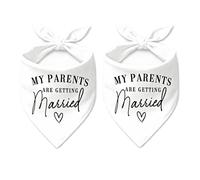 2 Pack My Parents are Getting Married Engagement Gift Wedding Photo Prop Engagement Dog Bandana Pet Scarf Dog Engagement Announcement Pet Accessories (White)