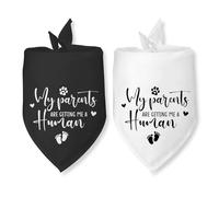 2 Pack My Parents are Getting Me a Human Dog Bandana Pregnancy Announcement Dog Bandana Baby Announcement Dogs Gender Reveal Pet Scarf for Small Medium Dogs Cats