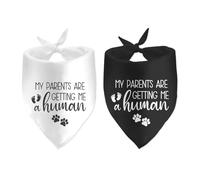 2 Pack My Parents are Getting Me a Human Pregnancy Announcement Dog Bandana for Dogs Pet Lovers Family Accessories Gifts Reveal Ideas