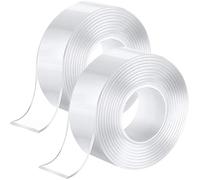 2 Pack Nano Double Sided Tape, 3m x 3cm x 2mm Multi-Functional Transparent Reusable Nano Adhesive Tape, Washable Traceless Strong Gel Tape for Carpet, Party, Photos Wall, Posters, Kitchen