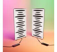 2 Pack - Narrow Acoustic Corner Bass "PULSE-mini" with desktop standing lamp RGB Light | Mobile Acoustic stand on LED Table Stand | for Podcast Studio, Gaming Room | 50x23х10cm | Color: White