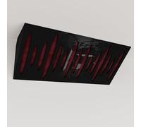 2 Pack - Narrow Acoustic Corner Bass Trap with Velvet Fabric | Diffusion - Reflection - Soundproofing | Size: 23x50cm [ PULSE (Horizont) - Black plastic | Burgundy ]
