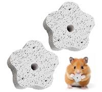 2 Pack Natural Calcium Mineral Stone: Hamster Teeth Grinding Toy,Guinea Pig Chew Toys for Small Pets Including Parrots as Chewing Block Snacks, Hamster Mineral Block & Grinding Stone