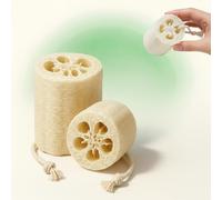 2 Pack Natural Loofah Sponge Exfoliating Body Scrubber Made with Eco-Friendly & Fully Biodegradable for Back Caring spa Body Shower Loofah for Women and Men Daily Skin Care