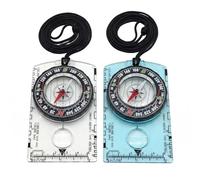 2 Pack Navigation Compass for Hiking - Copper Induction Needle with Luminous Display, Built-in Map Ruler & Magnifier, Clear & Blue Outdoor Compass for Camping, Orienteering, Survival RARITYLL
