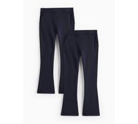 2 Pack Navy Ponte Flare Trousers 10 years