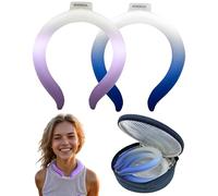 2 Pack Neck Cooling Tube with Insulated Bag - Reusable Ice Ring Neck Cooler Indoor Outdoor - Wearable Cooling Wrap - Relief for Summer and Hot Flashes - Ice Ring Freezes Under 64℉(Purple+Blue)