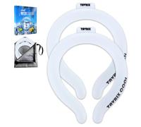 2 Pack Neck Cooling Tubes with Insulated Bag, Reusable Ice Ring, Freezes Below 64℉- Cooling Relief for Hot Weather, Outdoor Sports, Workers. Wearable Cooling Neck Wrap.(2 White-M)