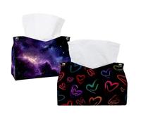 2 pack Neon Love Hearts (1) Tissue Box Holder on Table and Barth room