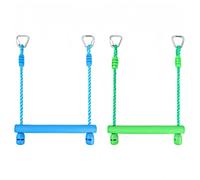 2-Pack Ninja Wheel Obstacle Course for Kids - 360° Rotating Swing Monkey Wheel Set for Ninja Slackline Kits - Fun Blue & Yellow Plastic Monkey Bars