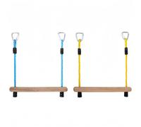 2-Pack Ninja Wheel Obstacle for Kids - 360° Rotatable Swing Set for Ninja Course, Slackline Kits - Blue & Yellow Monkey Bars for Active Play